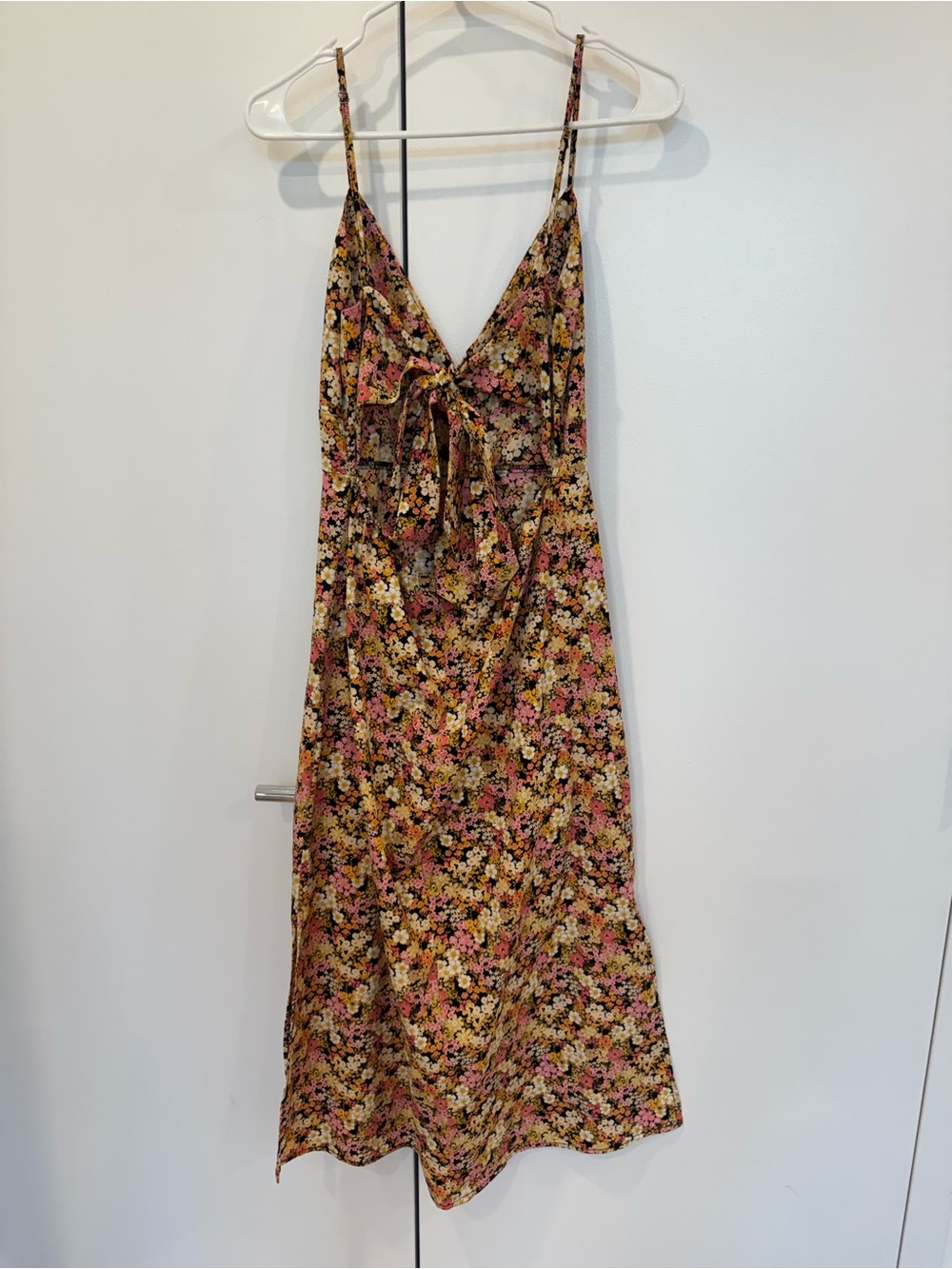 Forever 21 Pink and Yellow Floral Slip Midi Dress - Picture 2 of 4